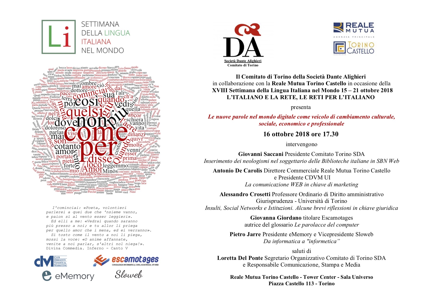  XVIII SETTIMANA DELLA LINGUA ITALIANA NEL MONDO 