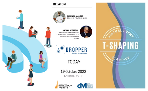 Ultimi posti disponibili per partecipare al quarto webinar di T-shapING start-up – DROPPER – 19 ottobre 2022
