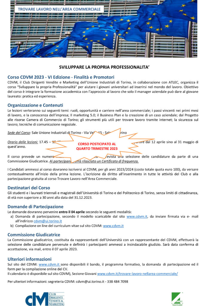 cdvm corso settembre 2023