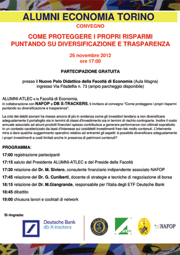 Convegno ATLEC:  come proteggere i propri risparmi puntando su diversificazione e trasparenza