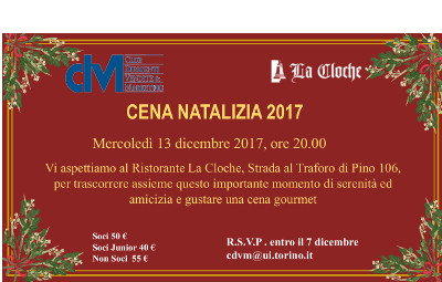 Cena Natalizia CDVM  – 13 dicembre 2017