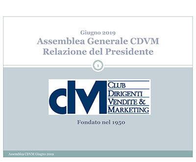 Relazione del Presidente Antonio De Carolis – Assemblea Generale CDVM