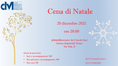 Cena di Natale CDVM – 20 dicembre 2021